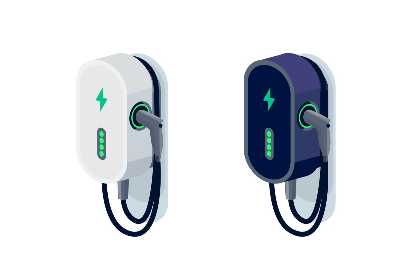 Level 2 EV charger installed on a GTA garage wall